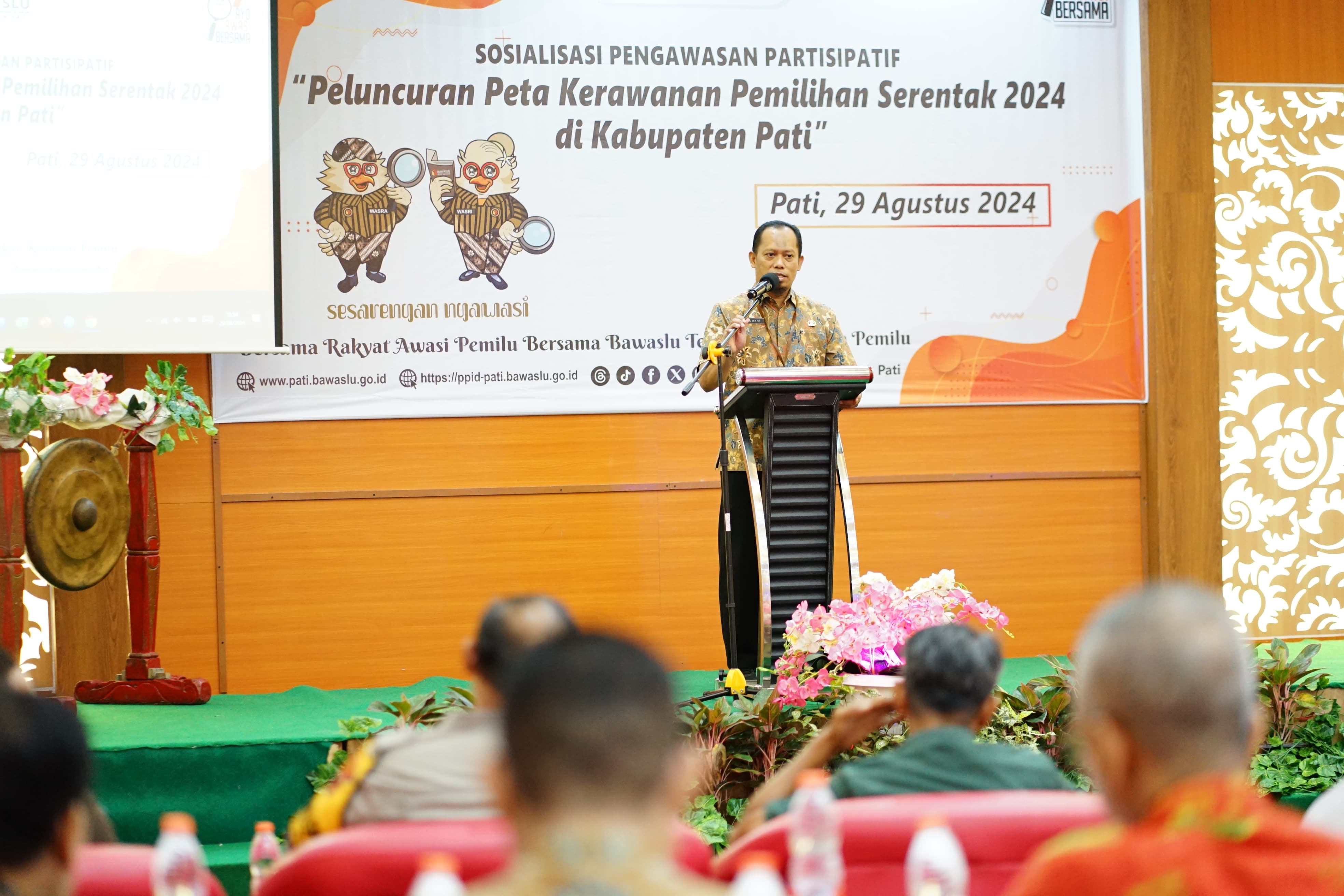 Sekda Hadiri Sosialisasi Pengawasan Partisipatif dan Peluncuran Peta Kerawanan Pemilihan Serentak 2024